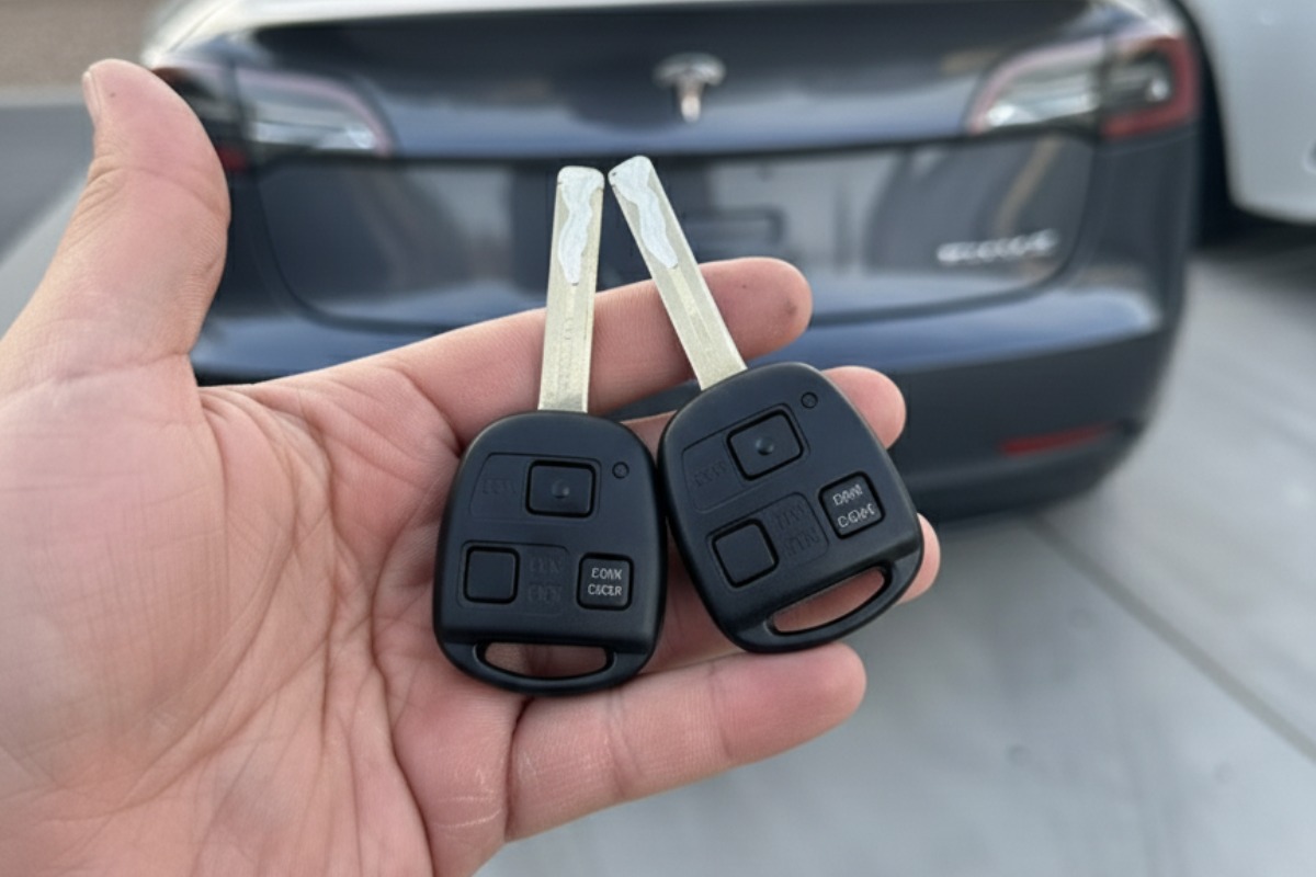 Emergency locksmith unlocking a car door during a lockout in Tucson, AZ
