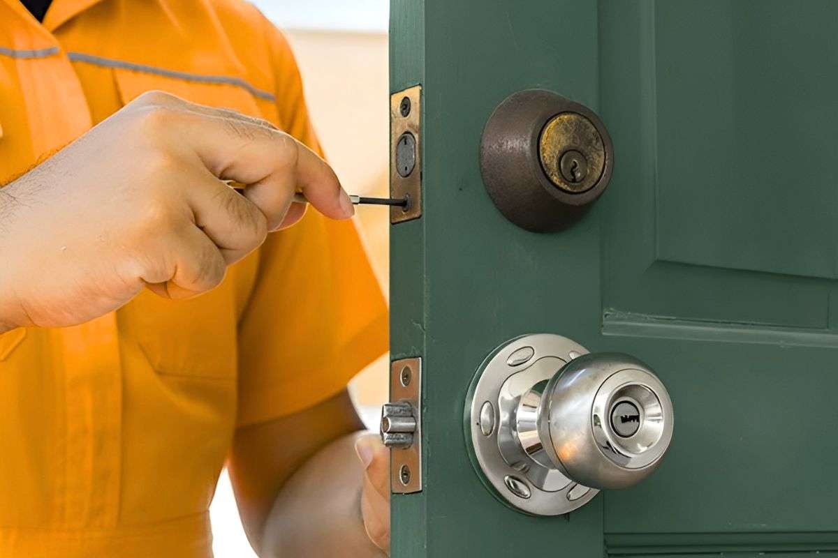 Emergency locksmith unlocking a car door during a lockout in Tucson, AZ