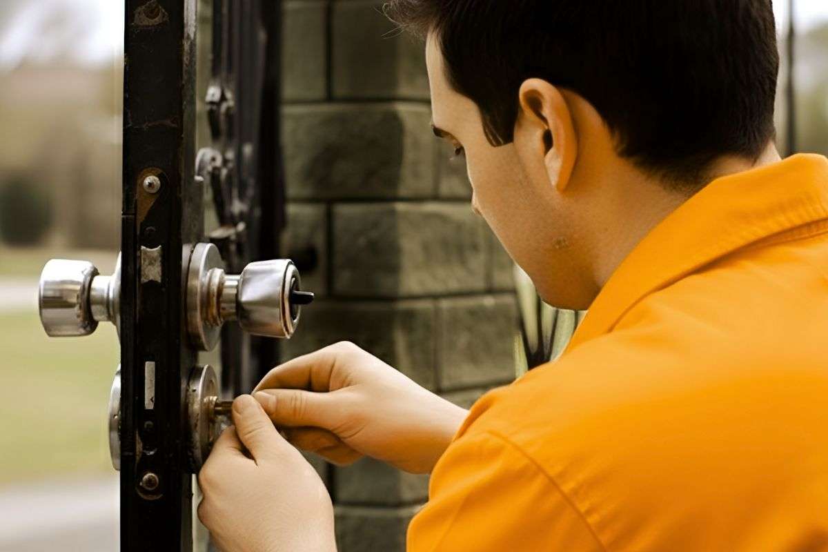 Emergency locksmith unlocking a car door during a lockout in Tucson, AZ