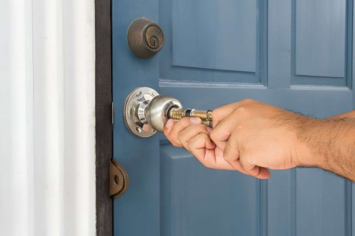 Emergency locksmith unlocking a car door during a lockout in Tucson, AZ
