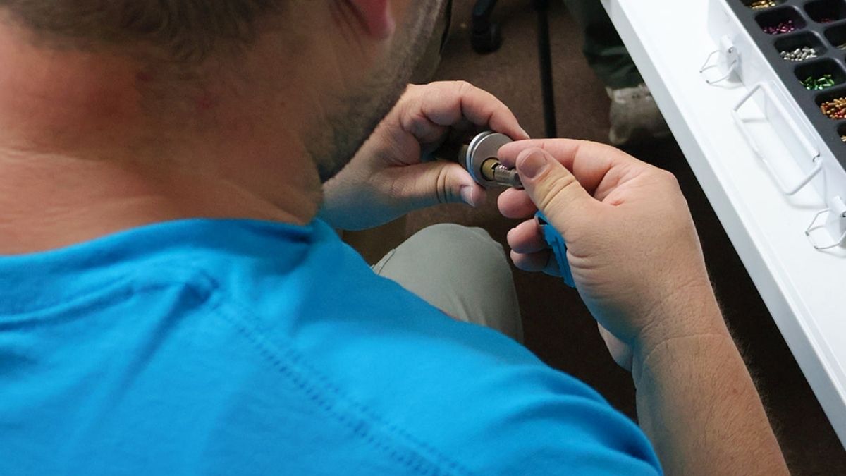 Commercial locksmith servicing office door hardware in Tucson, AZ