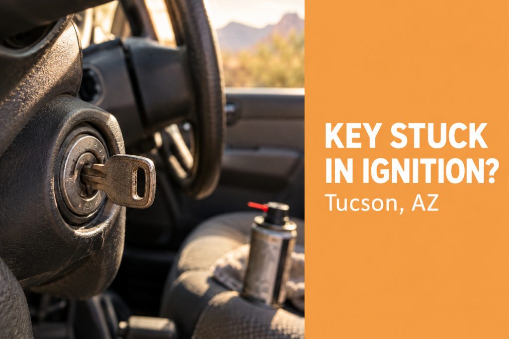 Key stuck in ignition in Tucson: worn key in a car ignition